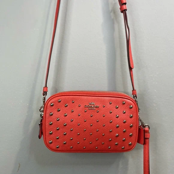 Coach Red Studded Crossbody Bag - Picture 3 of 10